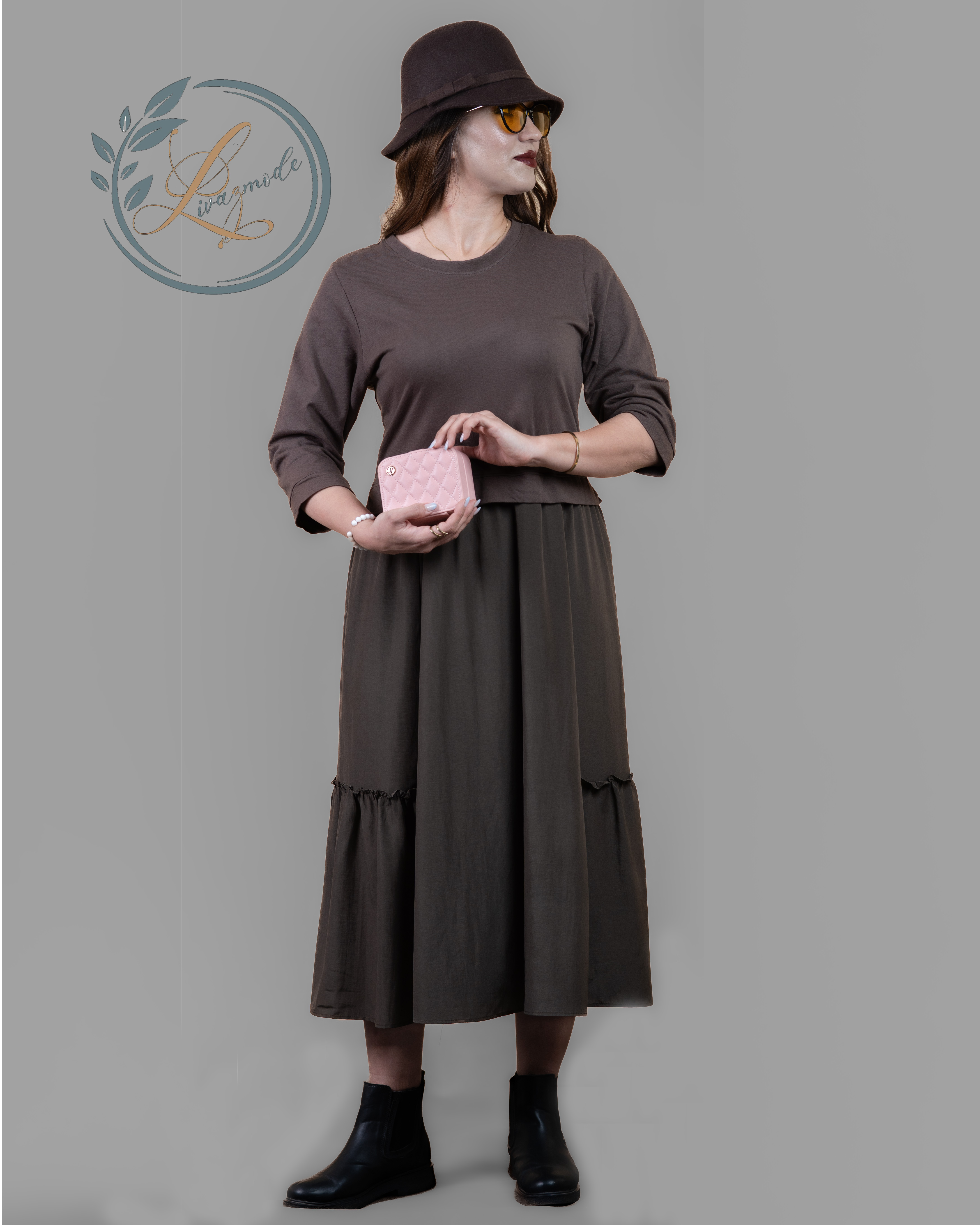 پیراهن قهوه ای شکلاتی