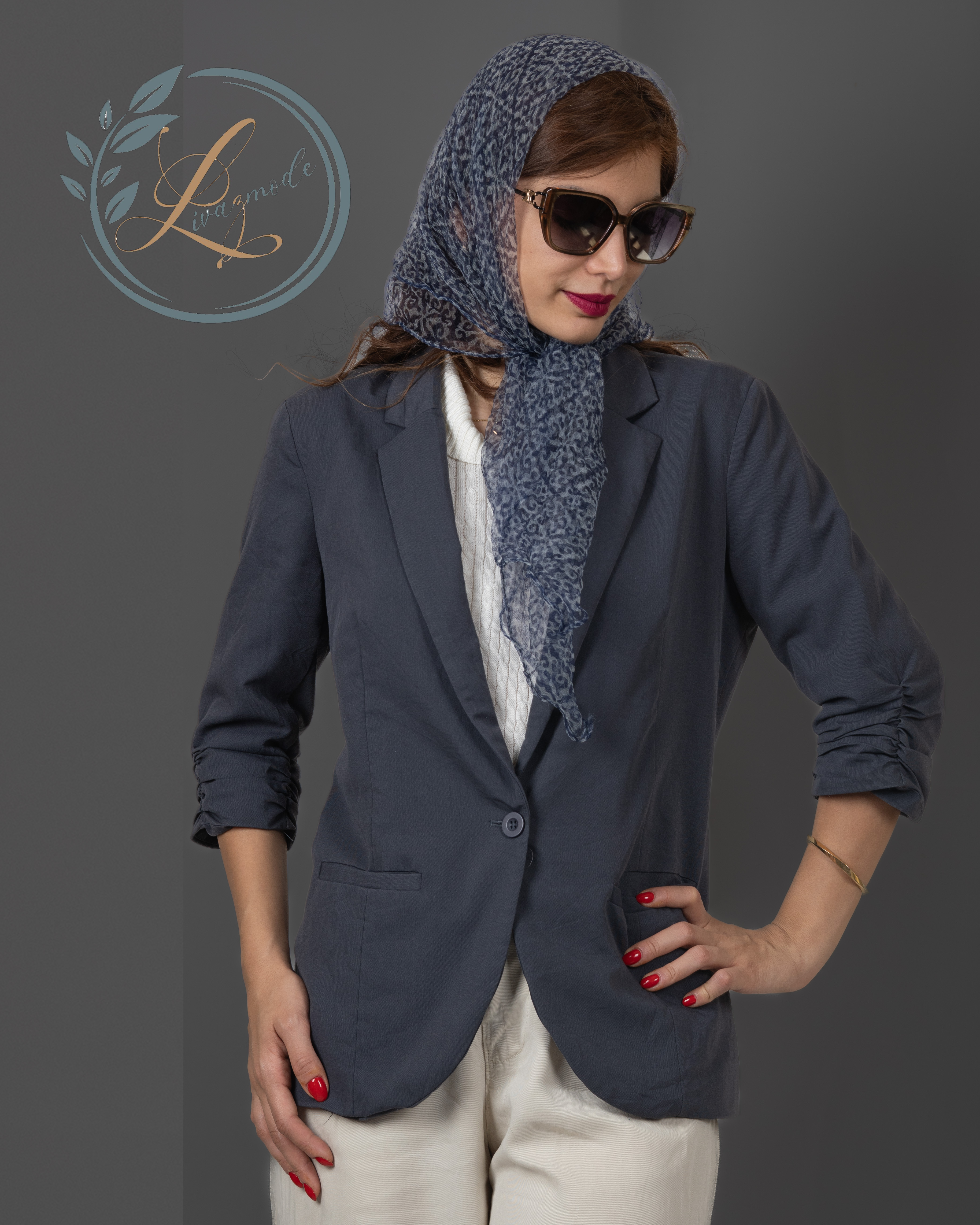 کت نوک مدادی آستردار تک دکمه